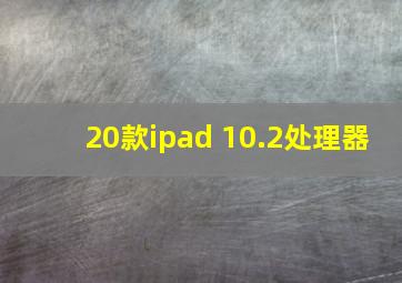 20款ipad 10.2处理器